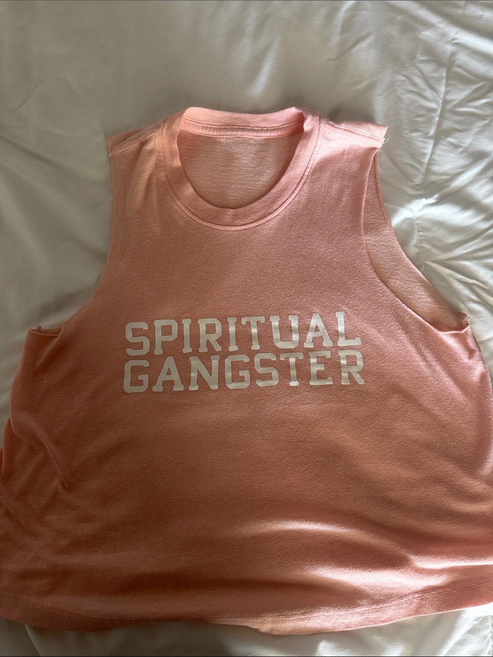 Spiritual Gangster Peach Graphic Muscle Tank